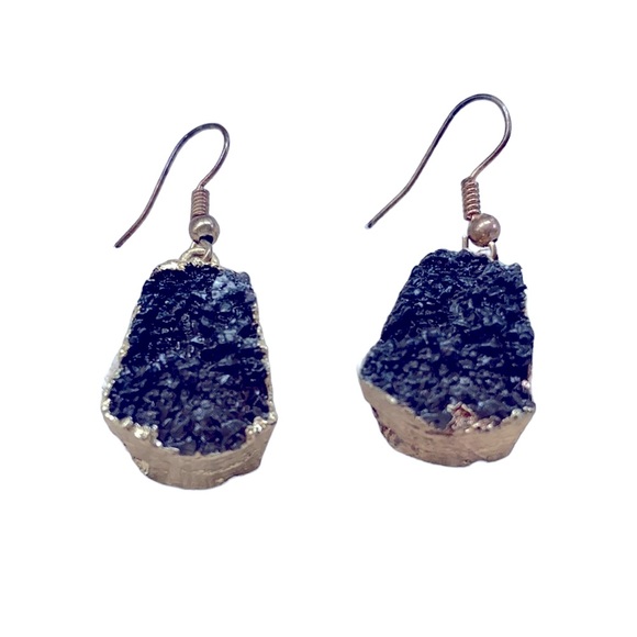Pretty gold/geode stone earrings - Picture 1 of 4
